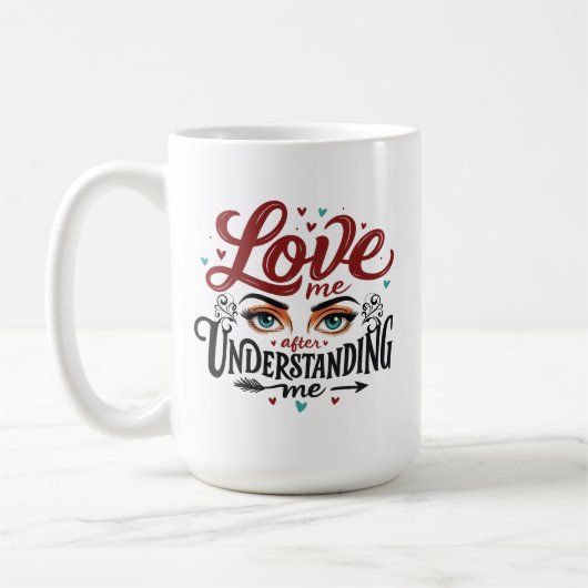 Mug Message d'amour des yeux expressifs Imprimer (Gauche)