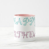 Mug Message d'anniversaire stylo rose (Centre)