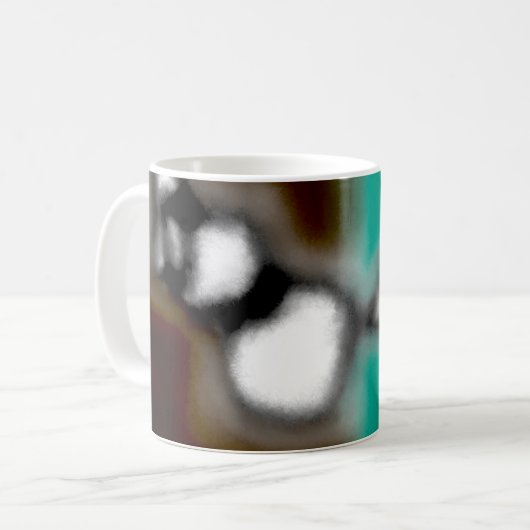 Mug Message dans une bouteille : Brown Abstrait, Turqu (Devant gauche)