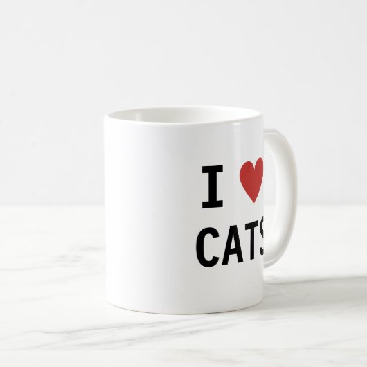 Mug Message de chats de coeur classique (Devant droit)