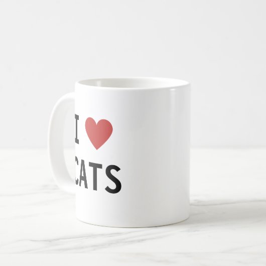 Mug Message de chats de coeur classique (Devant gauche)
