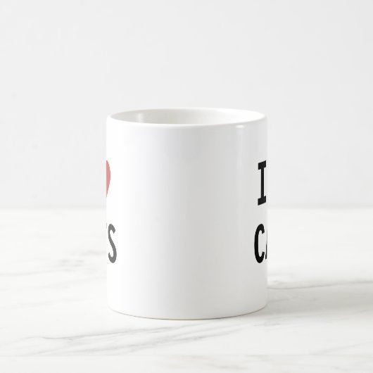 Mug Message de chats de coeur classique (Centre)