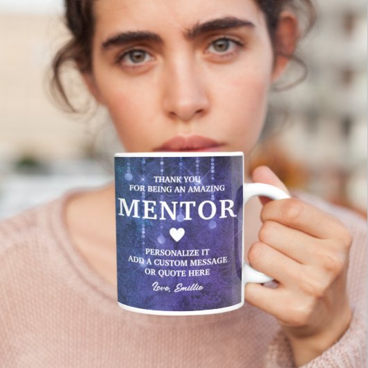Mug Message de coeur du mentor Merci Personnalisé