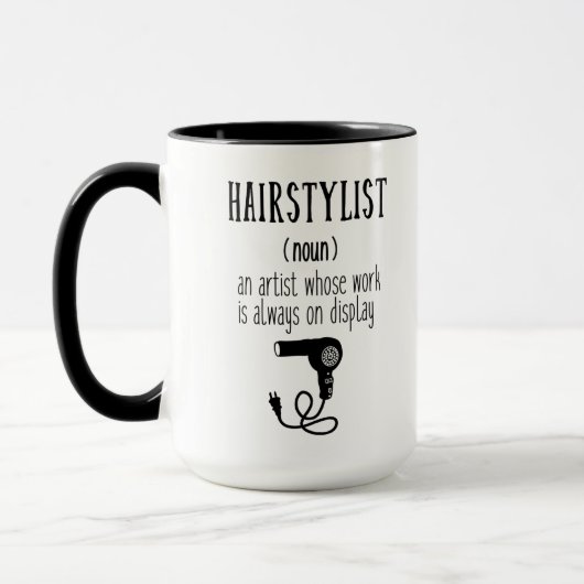 Mug Message de coupure de la définition de la coiffure (Gauche)
