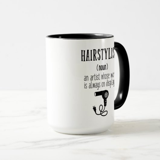 Mug Message de coupure de la définition de la coiffure (Devant droit)