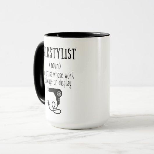 Mug Message de coupure de la définition de la coiffure (Devant gauche)