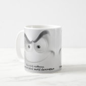 Mug Message de domination du monde, visage expressif (Devant gauche)