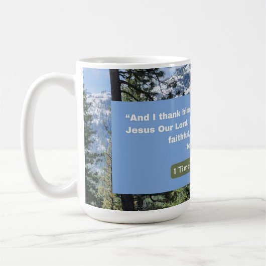 Mug Message de foi - Verset biblique - 1 Timothée 1-12 (Gauche)