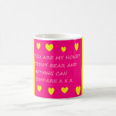 Mug Message de l'ours en peluche miel muqueuse rose ja (Centre)