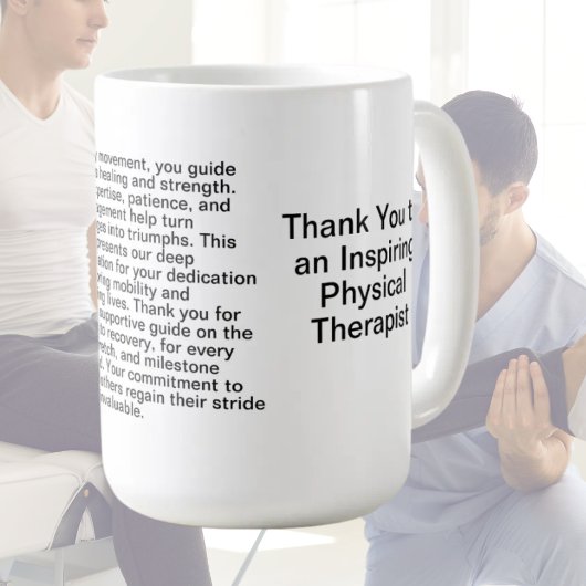Mug Message de Merci du physiothérapeute