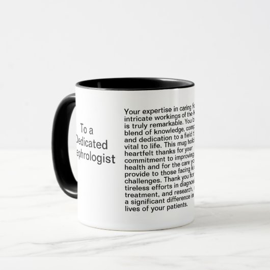 Mug Message de Merci néphrologiste (Devant gauche)