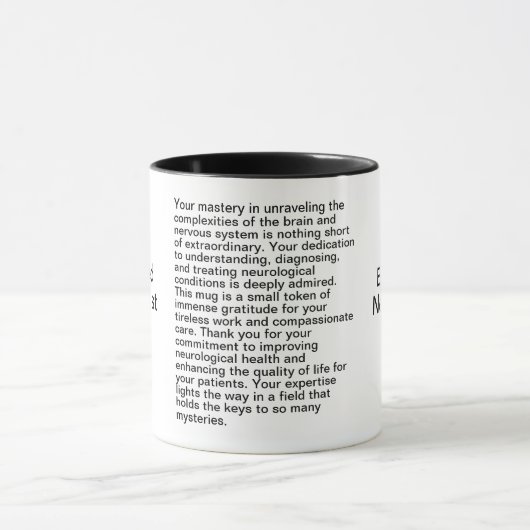 Mug Message de Merci neurologue (Centre)