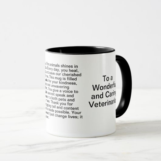 Mug Message de Merci vétérinaire (Devant droit)