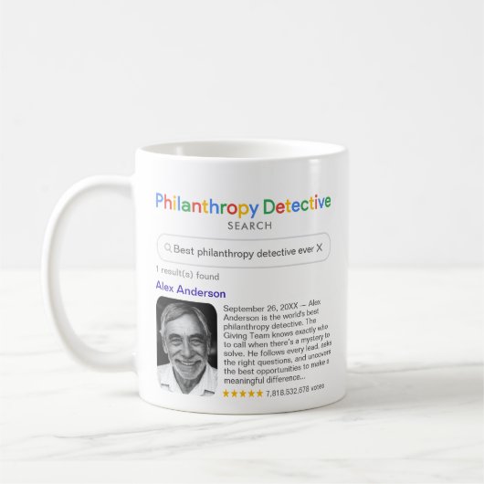 Mug Message de résultats de recherche de détective de (Gauche)