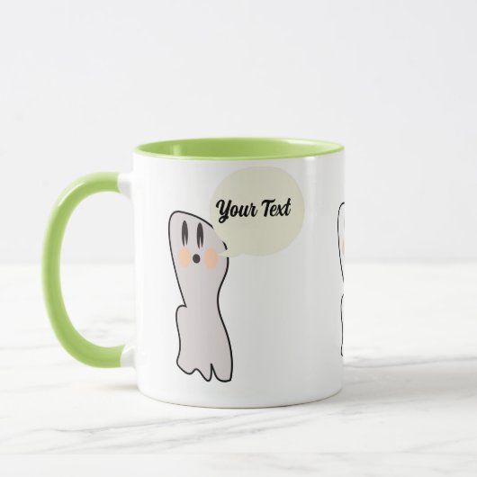 Mug Message d'Halloween du nom du hôte rétro (Gauche)
