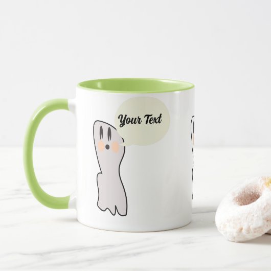 Mug Message d'Halloween du nom du hôte rétro (Avec donut)