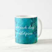 Mug Message d'inspiration de peinture d'art émeraude (Devant droit)