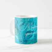 Mug Message d'inspiration de peinture d'art émeraude (Devant gauche)