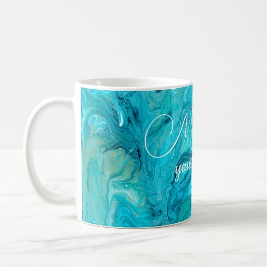 Mug Message d'inspiration de peinture d'art émeraude (Gauche)