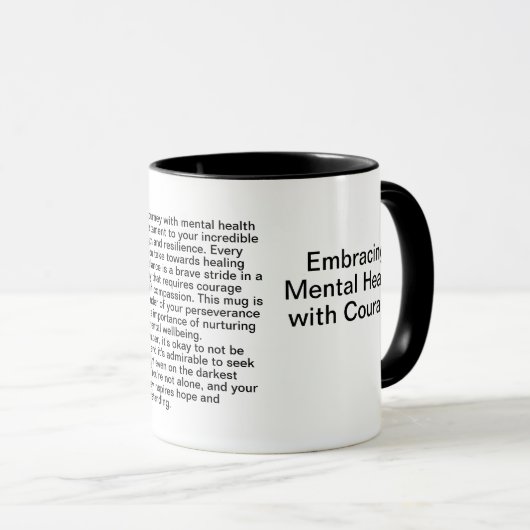 Mug Message d'inspiration en santé mentale (Devant droit)