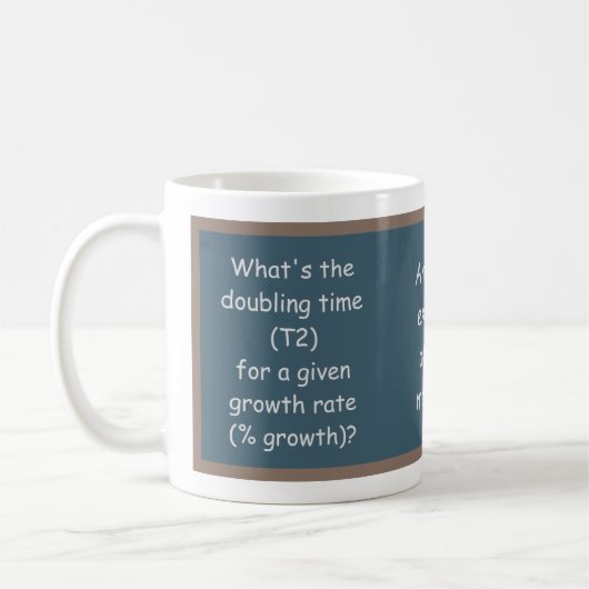 Mug Message et équation "Double Time" sur tableau noir (Gauche)