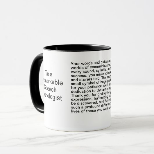 Mug Message Merci du Pathologiste (Devant gauche)