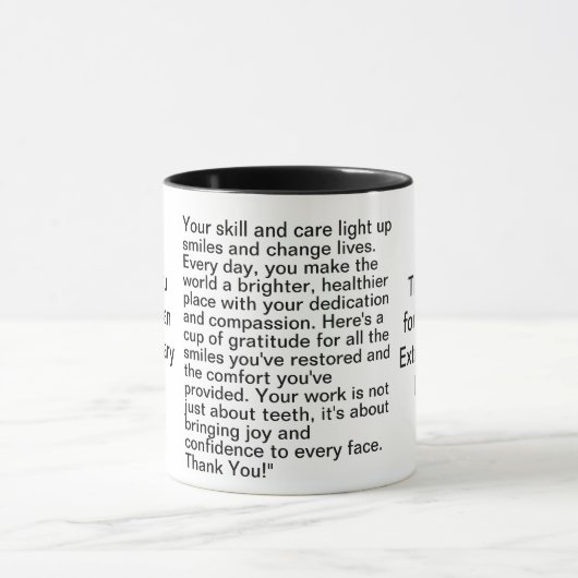 Mug Message Merci pour dentiste (Centre)