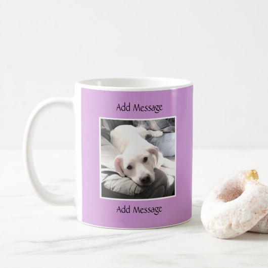 Mug Message mignon d'une photo clair violet (Avec donut)