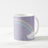 Mug Message personnalisé Arche arc-en-ciel et nuages b (Devant droit)