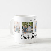 Mug Message personnalisé de la famille 4 photos (Devant gauche)