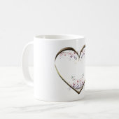 Mug Message personnalisé des fleurs de coeur (Devant gauche)