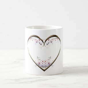 Mug Message personnalisé des fleurs de coeur