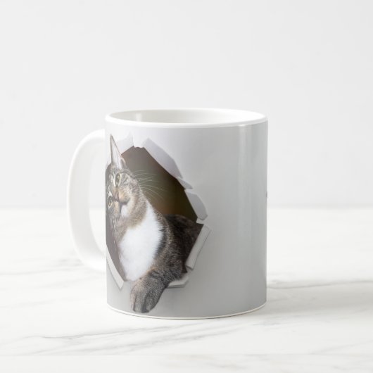 Mug Message personnalisé par chat de interruption (Devant gauche)