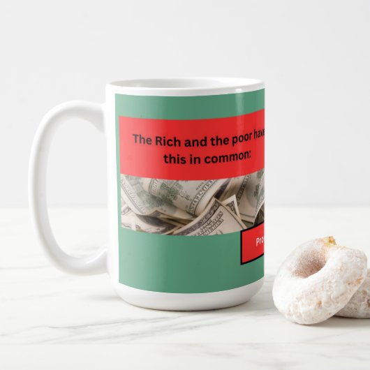 Mug Message Proverbes - Proverbes 22-2 - Classique (Avec donut)
