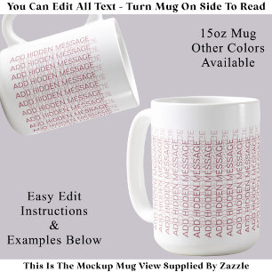 Mug Message Secret Personnalisé Typographie Moderne PP
