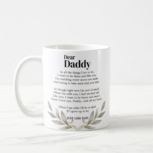 Mug Message sincère du fils à papa (Gauche)
