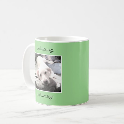 Mug Message vert mignon une photo lumière (Devant gauche)
