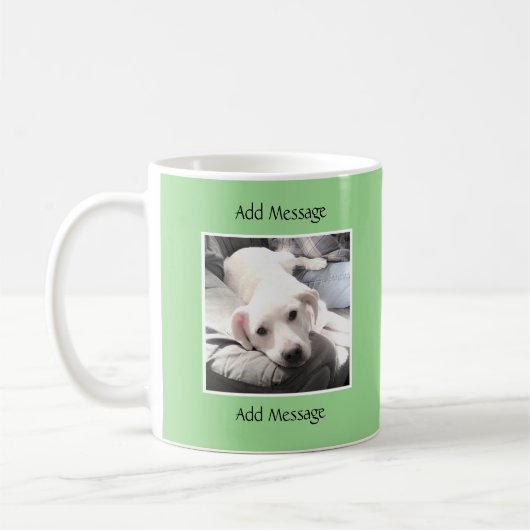 Mug Message vert mignon une photo lumière (Gauche)