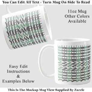 Mug Message Vert Personnalisé Long Nom Personnalisé Ca