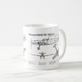Mug Messerschmitt Bf 109 - Plan d'avion BD (Devant droit)