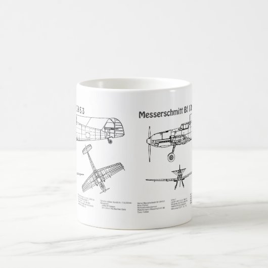 Mug Messerschmitt Bf 109 - Plan d'avion BD (Centre)