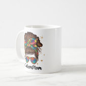 Mug Messy Bun Fier Autisme Maman (Devant gauche)
