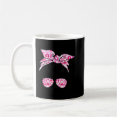 Mug Messy Bun Pink Warrior Support Squad Cancer du sei (Gauche)