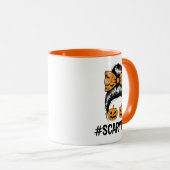 Mug Messy Bun Scary Mom Halloween (Devant droit)