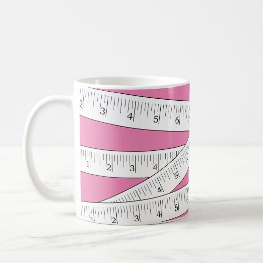 Mug Mesure sur bande Novelité rose (Gauche)