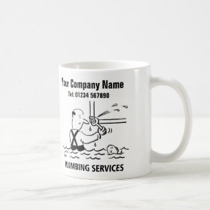 Mug met cartoon loodgietersdiensten koffiemok