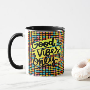 Mug met goede vibes pop art energie mok