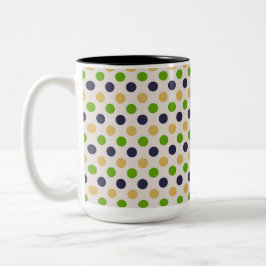 Mug met mooi polka stippenpatroon tweekleurige koffiemok