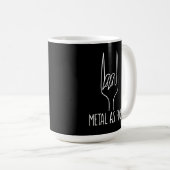 Mug Métal comme Fork Drôle Rock sur la conception de c (Devant droit)