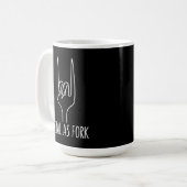 Mug Métal comme Fork Drôle Rock sur la conception de c (Devant gauche)